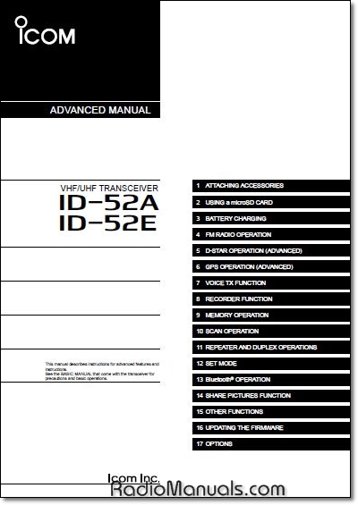 Icom ID-52A/E Advanced Instruction Manual